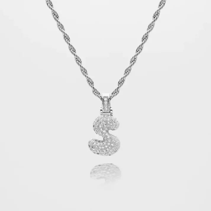 Initial Bubble Letter Ketting - Goud- en Zilvergeplateerd