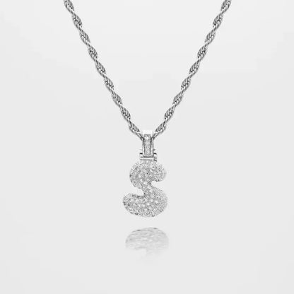 Initial Bubble Letter Ketting - Goud- en Zilvergeplateerd
