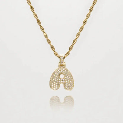 Initial Bubble Letter Ketting - Goud- en Zilvergeplateerd