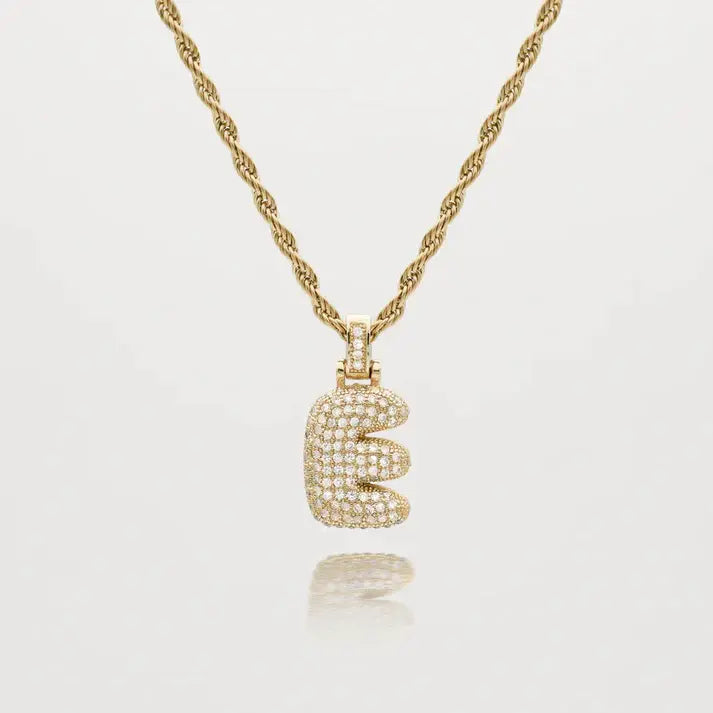 Initial Bubble Letter Ketting - Goud- en Zilvergeplateerd