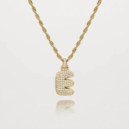 Initial Bubble Letter Ketting - Goud- en Zilvergeplateerd