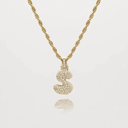 Initial Bubble Letter Ketting - Goud- en Zilvergeplateerd