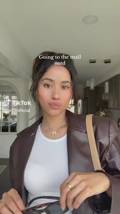 Initial Bubble Letter Ketting - Goud- en Zilvergeplateerd