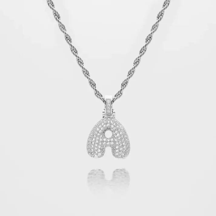Initial Bubble Letter Ketting - Goud- en Zilvergeplateerd